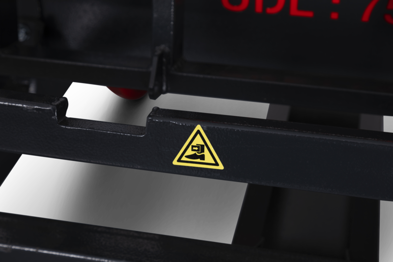 Armorgard AK750 close warning hazard sticker