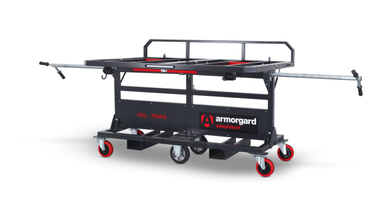 Armorgard AK750 rear right handles extended work bed flat