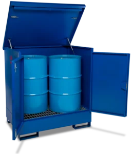 Armorgard DB2 Front Left Doors Open With Props Drums