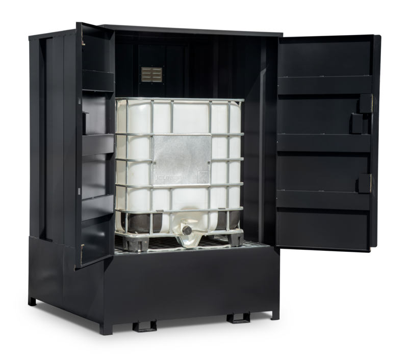 Armorgard DBIBC1 front left both doors open with ibc