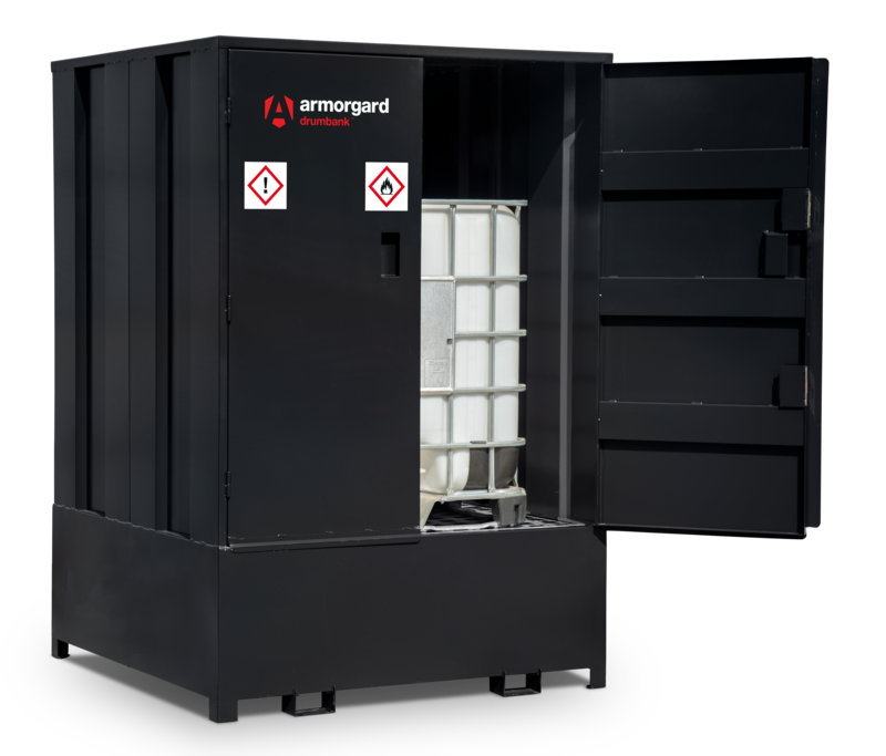 Armorgard DBIBC1 front left right door open with ibc