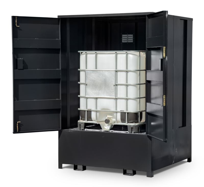 Armorgard DBIBC1 front right both doors open with ibc