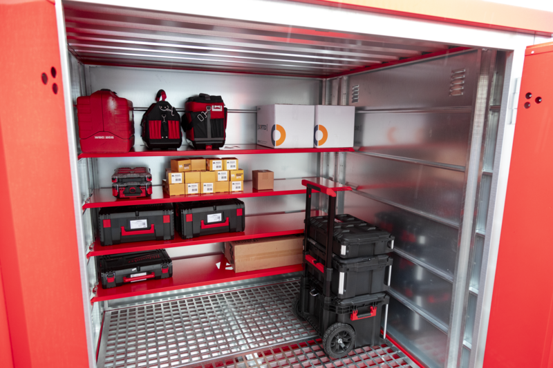 Armorgard FR200 C Front Left Shelves Props