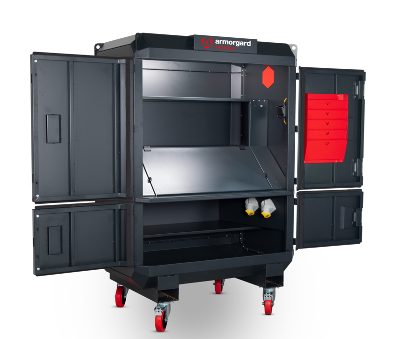 Armorgard SS2 front left doors open flap down light on