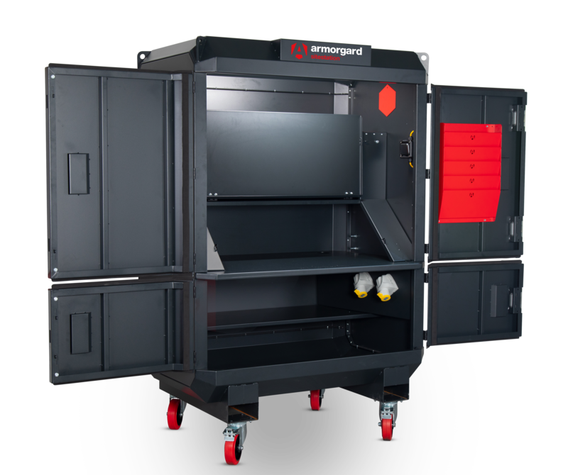 Armorgard SS2 front left doors open flap up light on