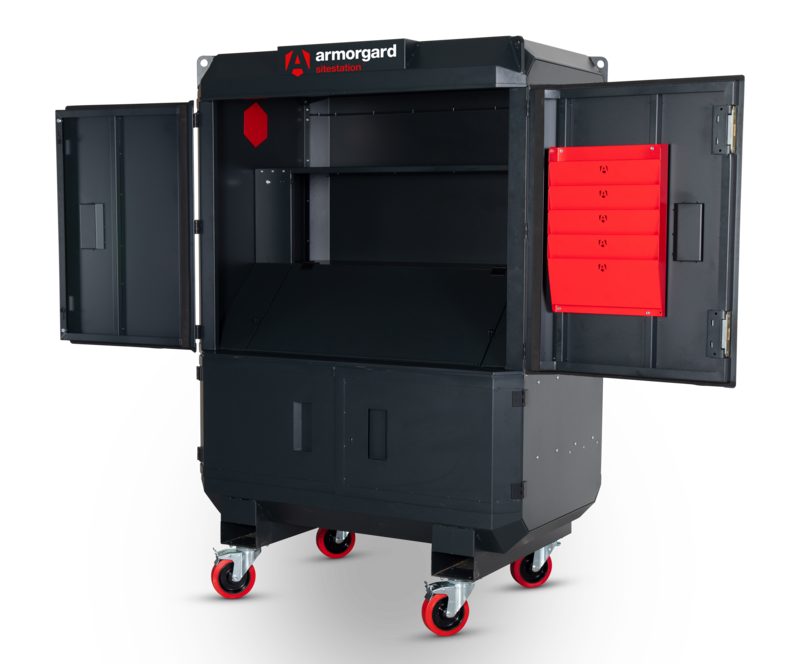 Armorgard SS2 front right upper doors open flap down