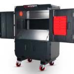 Armorgard SS2 front right upper doors open flap down light on