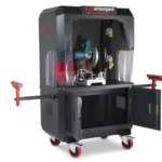 Armorgard SS7 front left doors open back out arms out with saw