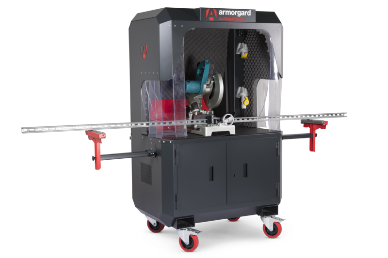 Armorgard SS7 front left doors shut back in with sample material