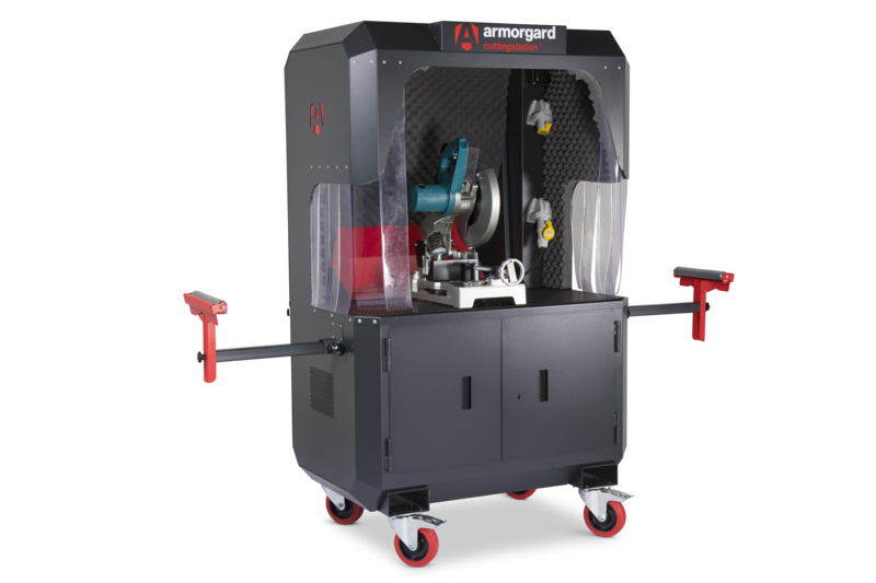 Armorgard SS7 front left doors shut back out arms out with saw