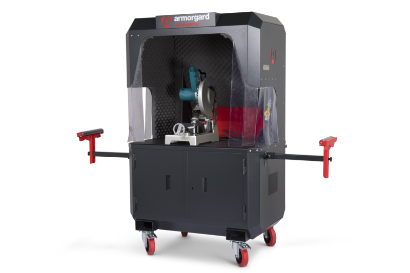 Armorgard SS7 Front Right Doors Shut Back Out Arms Out With Saw