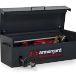 Armorgard SSV12 front left lid up props 4