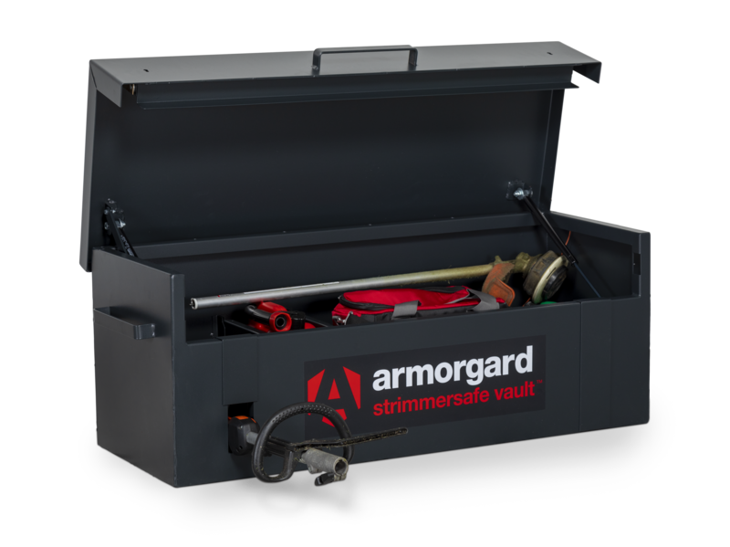 Armorgard SSV12 front left lid up props 4