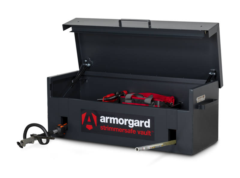 Armorgard SSV12 front right lid up props 2