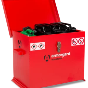 Armorgard TRB3 front left lid open with props