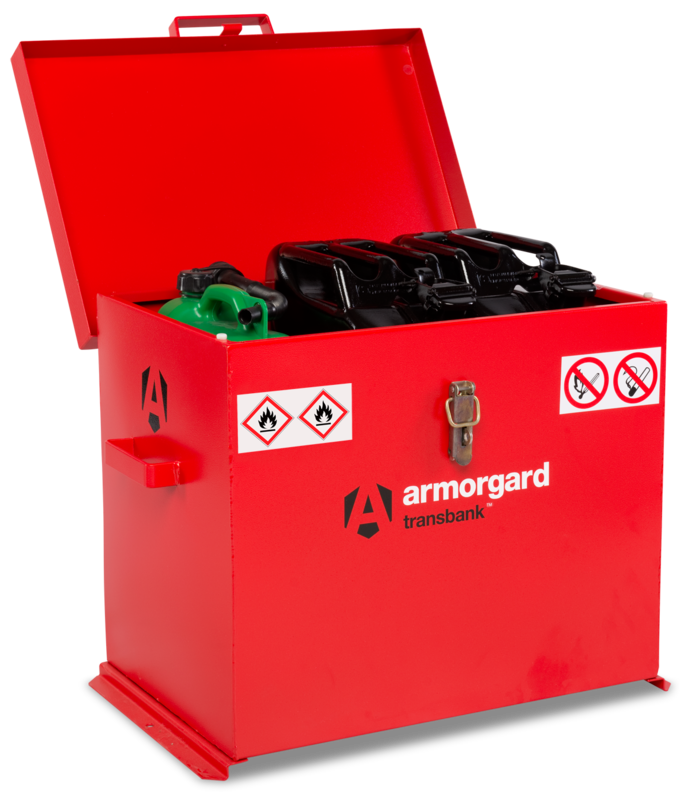 Armorgard TRB3 front left lid open with props