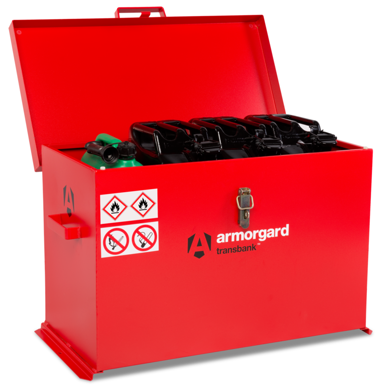 Armorgard TRB4 front left lid open with props