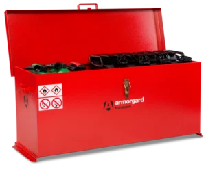 Armorgard TRB6 Front Left Lid Open With Props