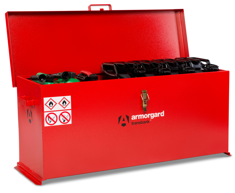 Armorgard TRB6 Front Left Lid Open With Props