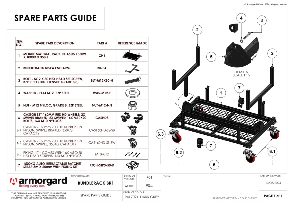 BundleRack BR1 Spare Parts Guide