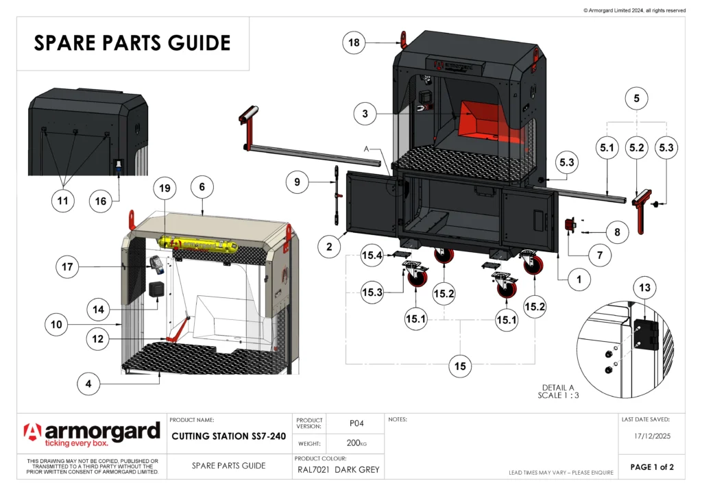 CuttingStation SS7 240 Spare Parts Guide (1) 1