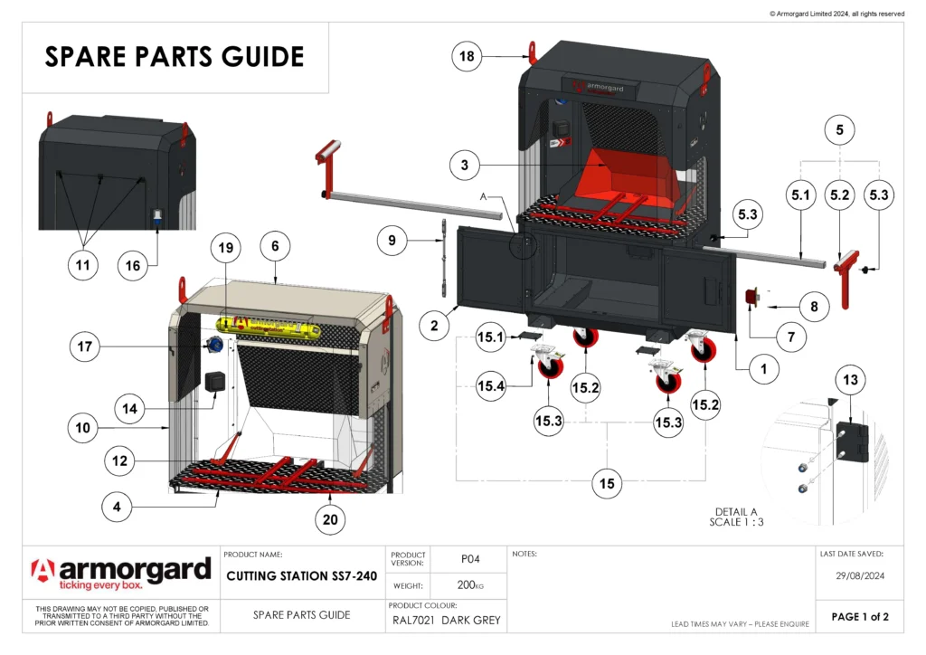 CuttingStation SS7 240 Spare Parts Guide 1