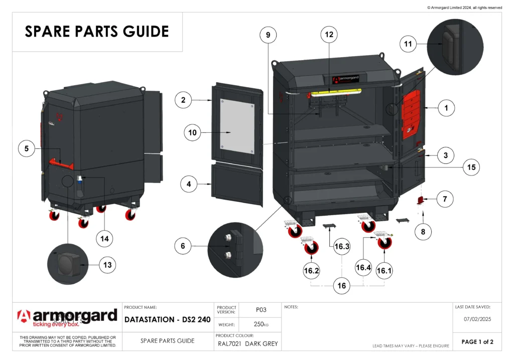 DataStation DS2 240 Spare Parts Guide 1