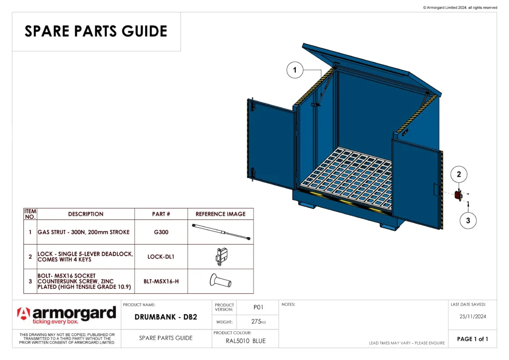 DrumBank DB2 Spare Parts Guide