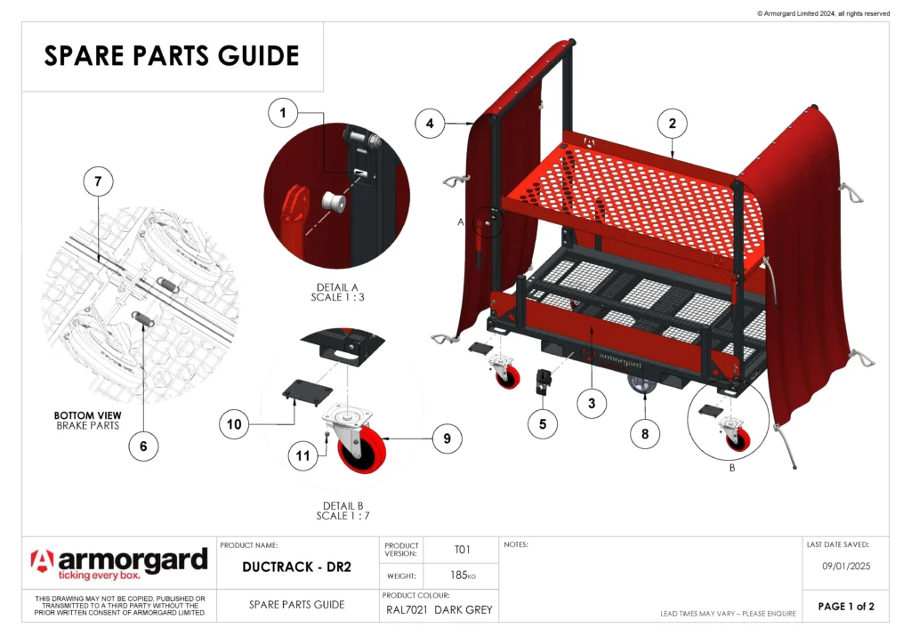 DuctRack DR2 Spare Parts Guide 1