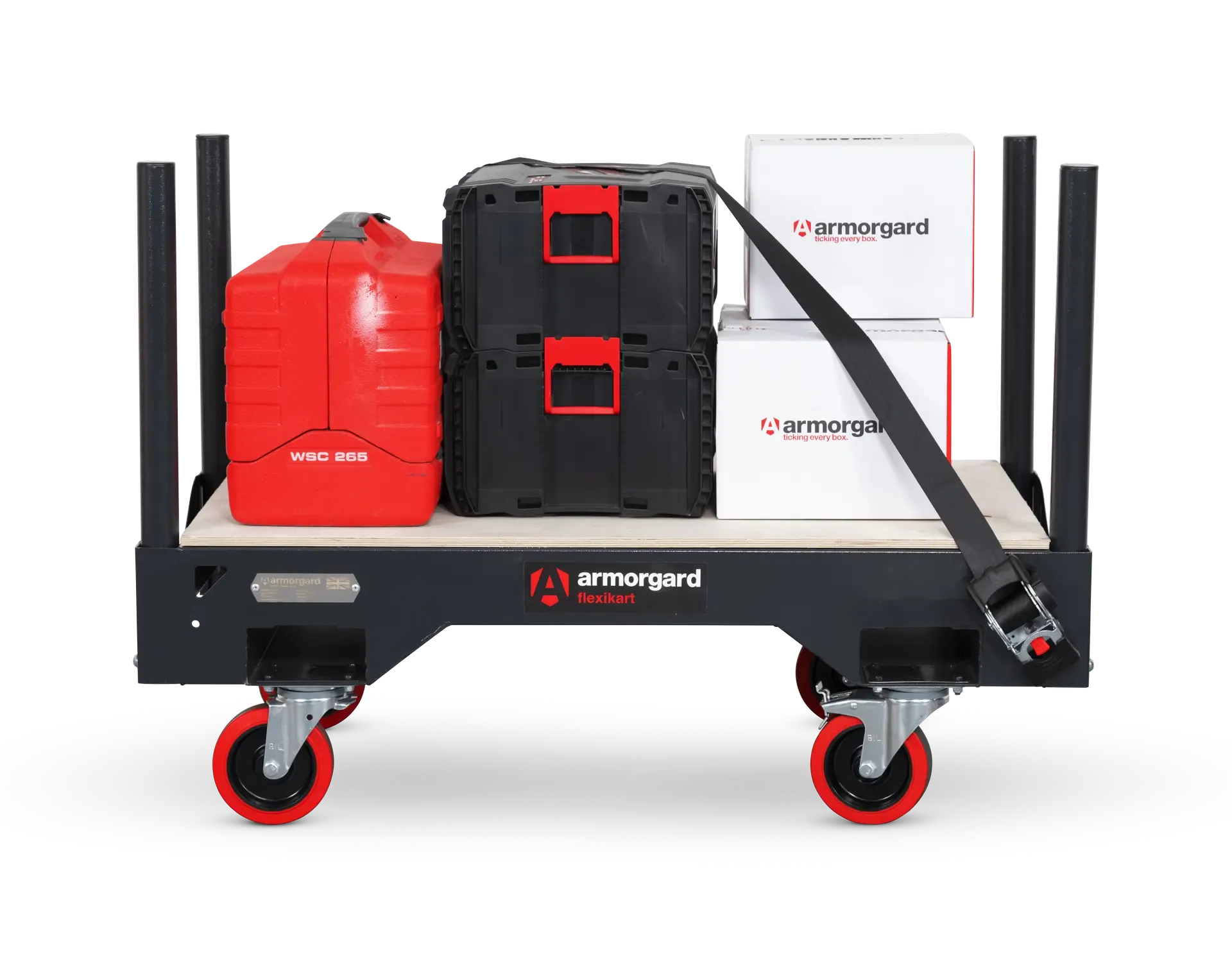 FK2 side arms up props ratchet straps