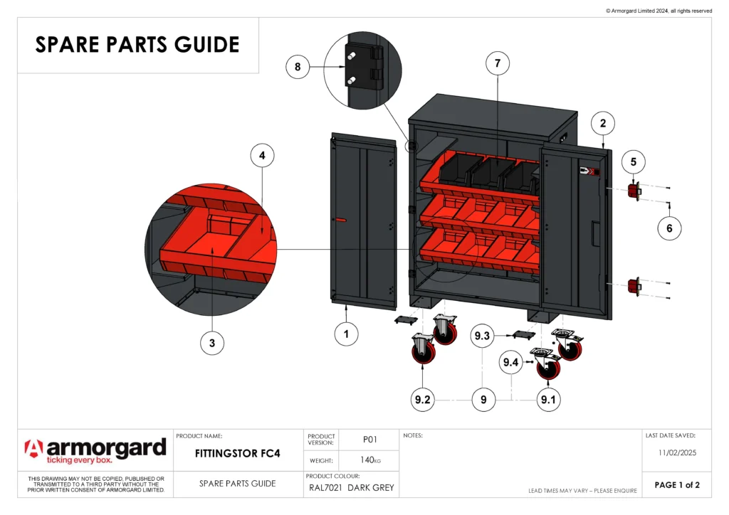 FittingStor FC4 Spare Parts Guide 1