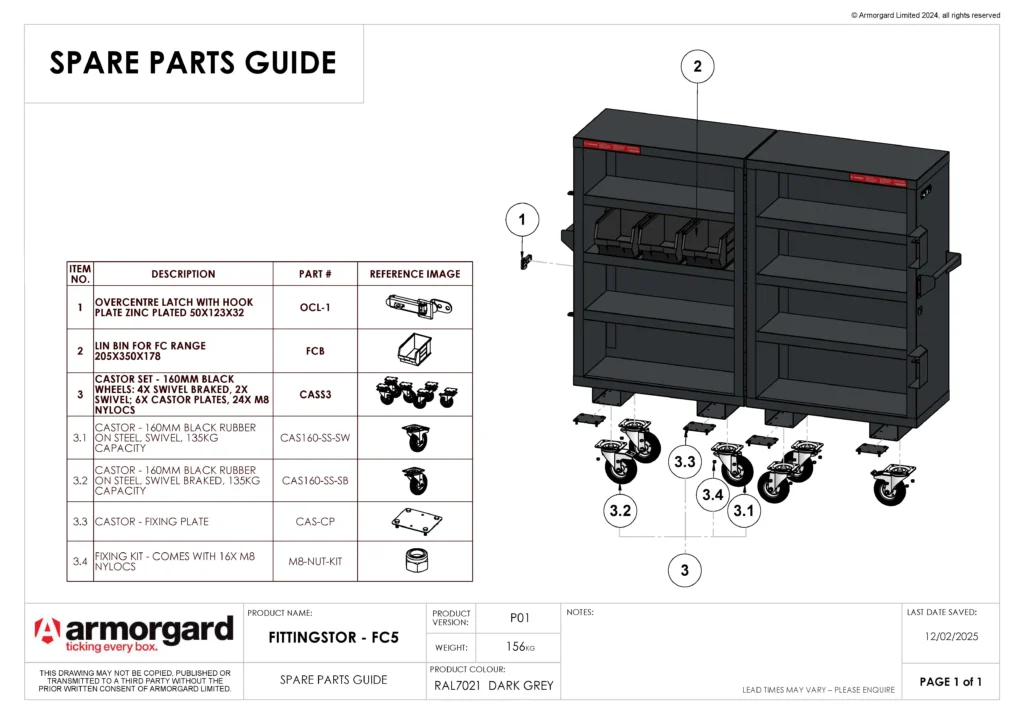 FittingStor FC5 Spare Parts Guide