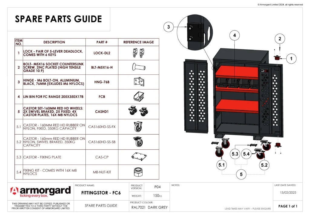 FittingStor FC6 Spare Parts Guide