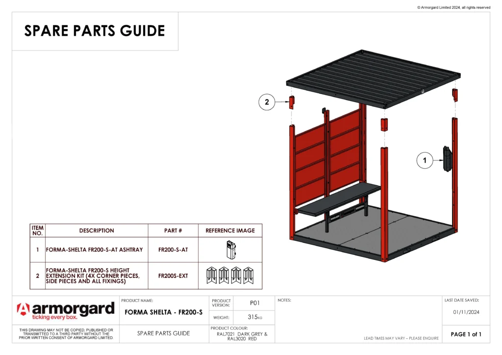 Forma Shelta FR200 S Spare Parts Guide