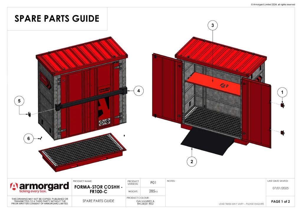 Forma Stor COSHH FR100 C Spare Parts Guide 1