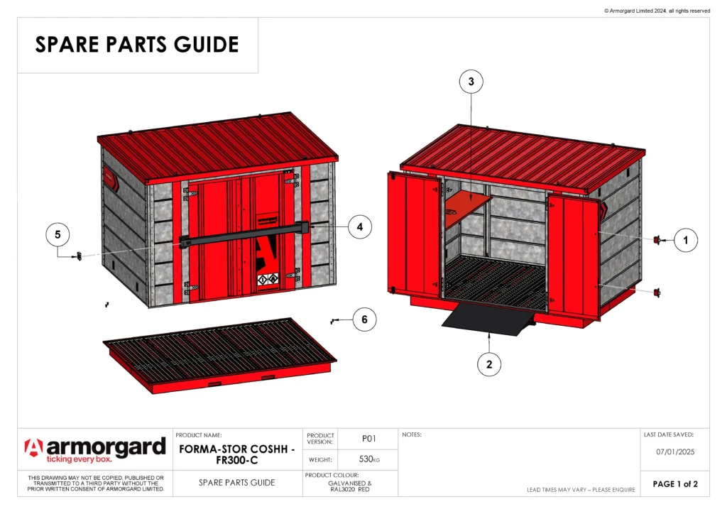 Forma Stor COSHH FR300 C Spare Parts Guide 1