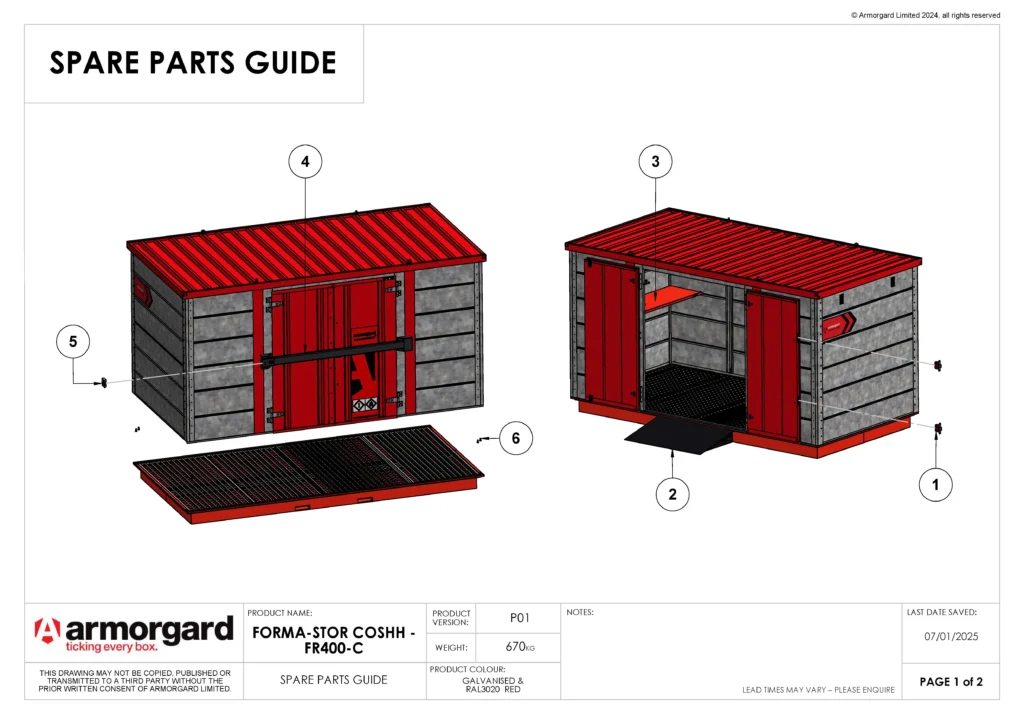 Forma Stor COSHH FR400 C Spare Parts Guide 1