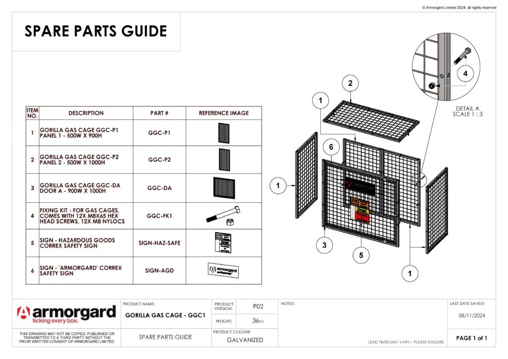 Gorilla Gas Cage GGC1 Spare Parts Guide