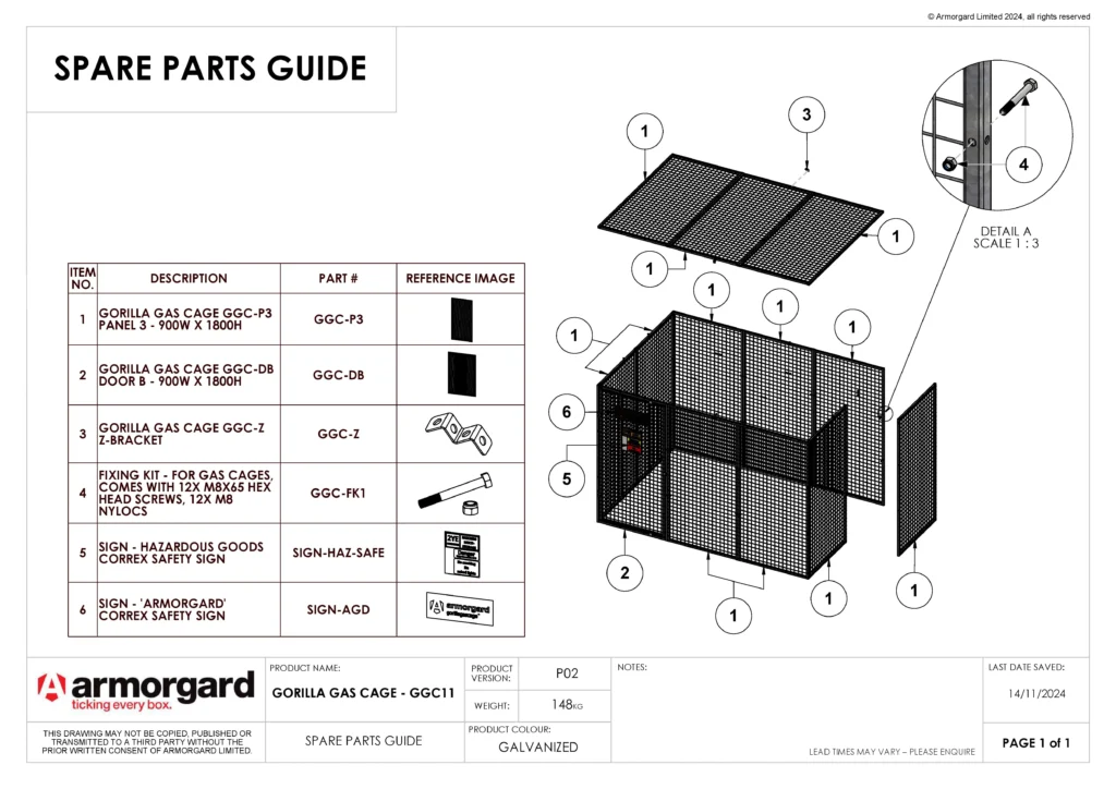Gorilla Gas Cage GGC11 Spare Parts Guide
