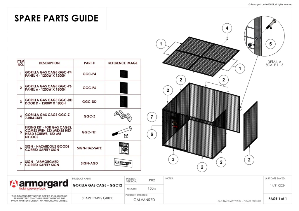 Gorilla Gas Cage GGC12 Spare Parts Guide