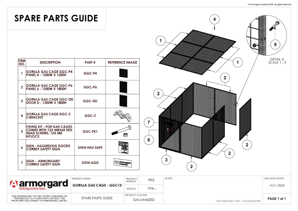 Gorilla Gas Cage GGC13 Spare Parts Guide