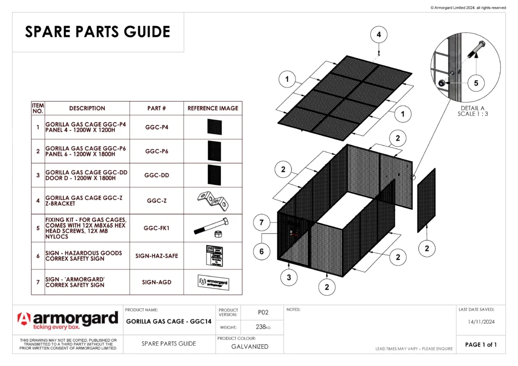 Gorilla Gas Cage GGC14 Spare Parts Guide