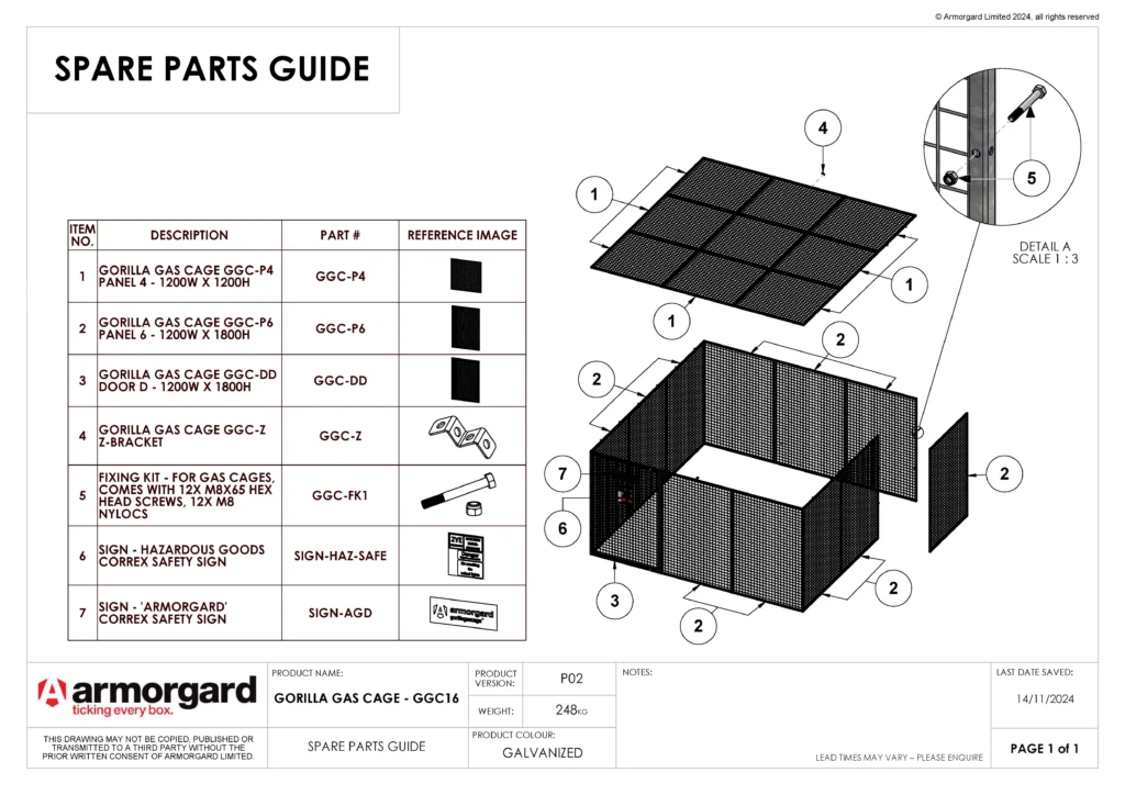 Gorilla Gas Cage GGC16 Spare Parts Guide