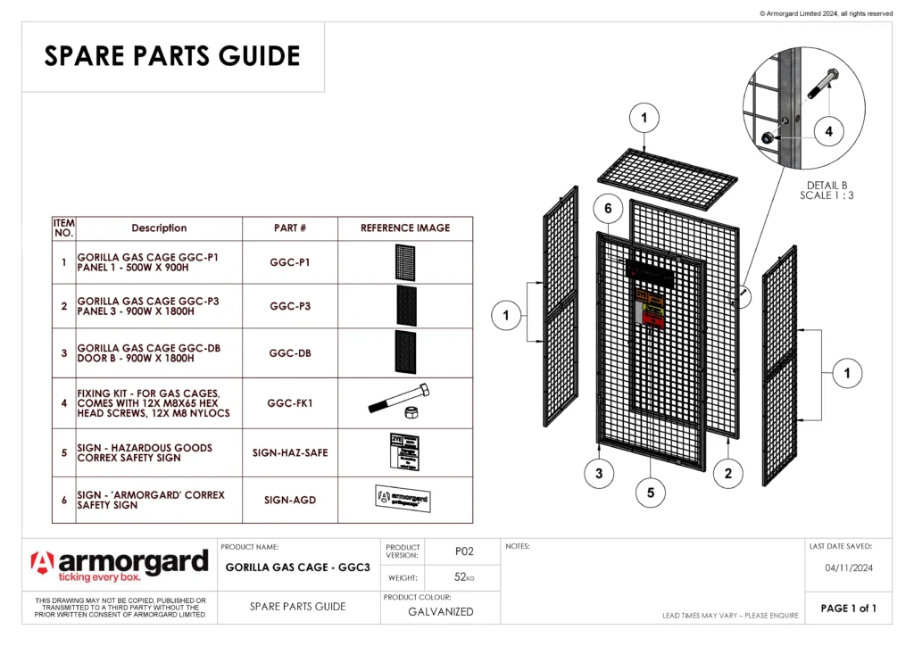 Gorilla Gas Cage GGC3 Spare Parts Guide