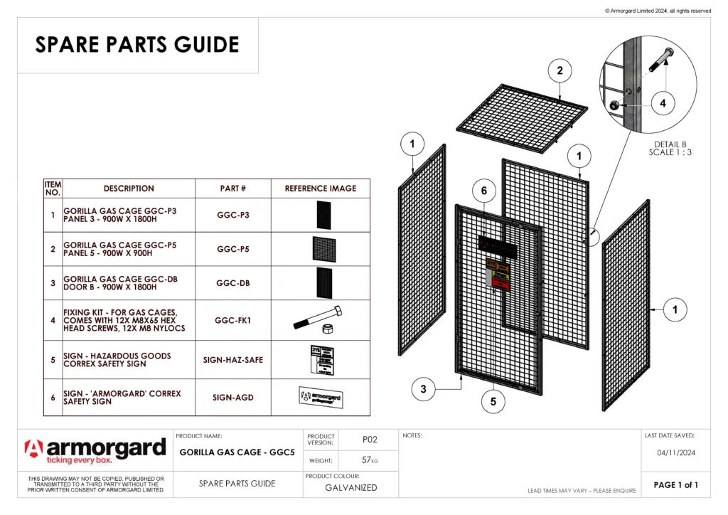Gorilla Gas Cage GGC5 Spare Parts Guide