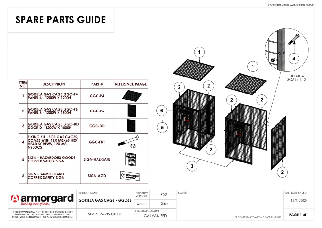 Gorilla Gas Cage GGC66 Spare Parts Guide