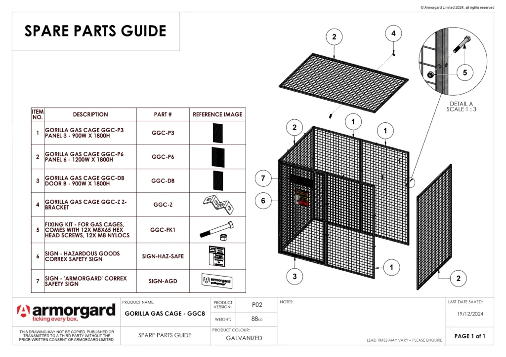 Gorilla Gas Cage GGC8 Spare Parts Guide (1)