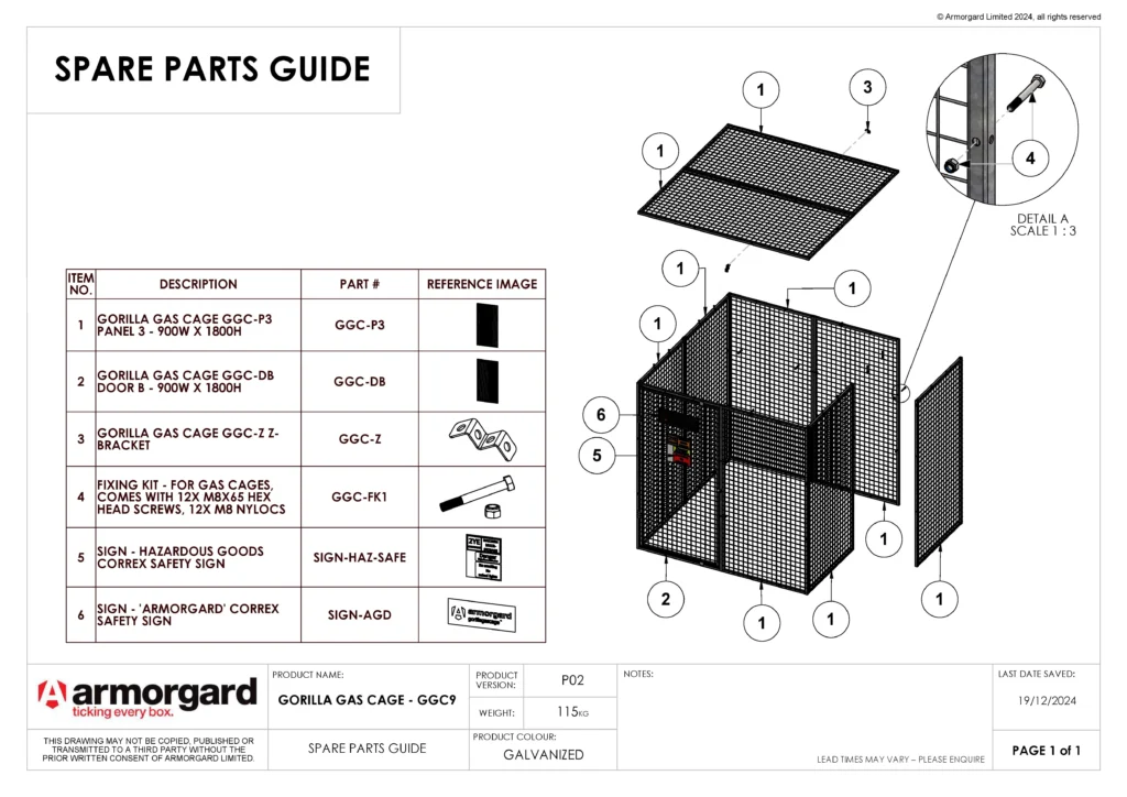 Gorilla Gas Cage GGC9 Spare Parts Guide (1)