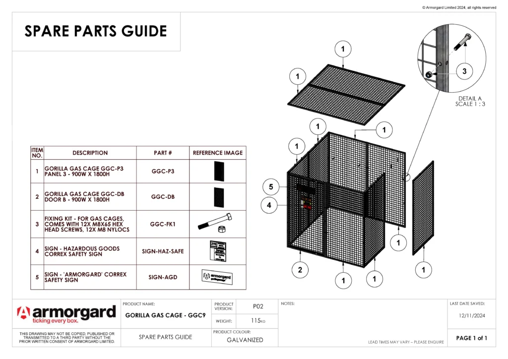 Gorilla Gas Cage GGC9 Spare Parts Guide