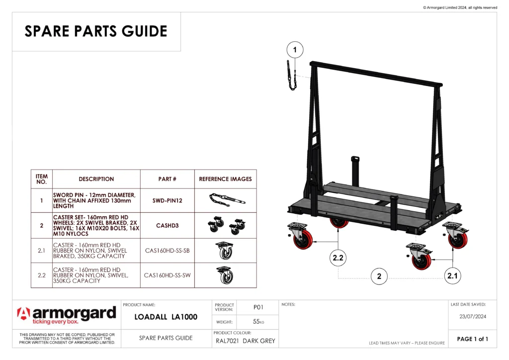 LoadAll LA1000 Spare Parts Guide